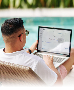 patient enjoying his dental vacation in Cancun