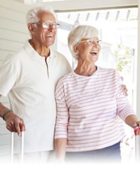 Elder patients of Dental Work Mexico smiling after getting affordable dental care